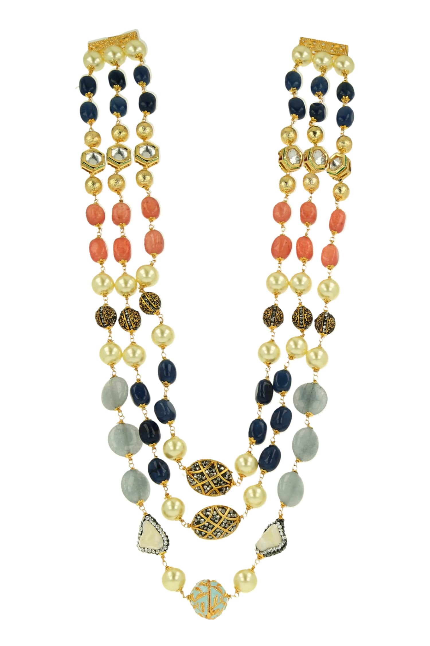 Gold Multi Color Layered Mala 