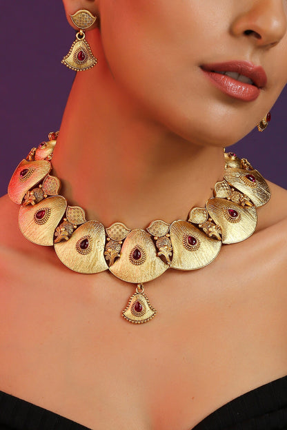 Textured Bell Necklace Set 