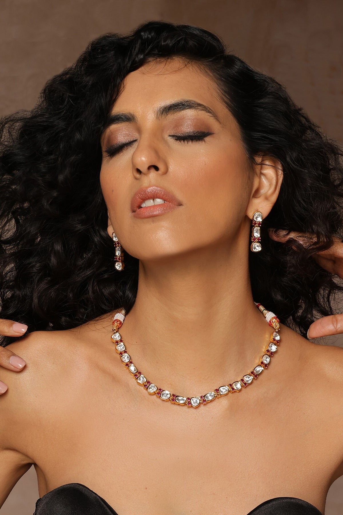 Polki Embellished Necklace Set 