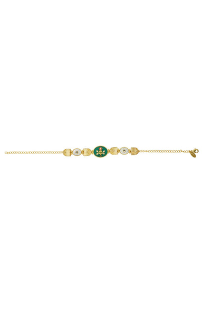 Floral Onyx Embellished Bracelet 
