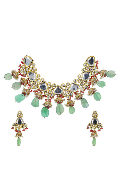Diamond Stone Embellished Choker Set 