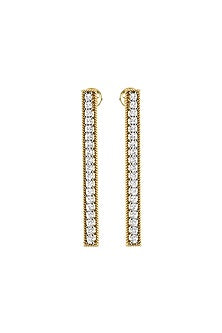 Two-Tone Finish Round-Shaped Diamond Twig Stud Earrings