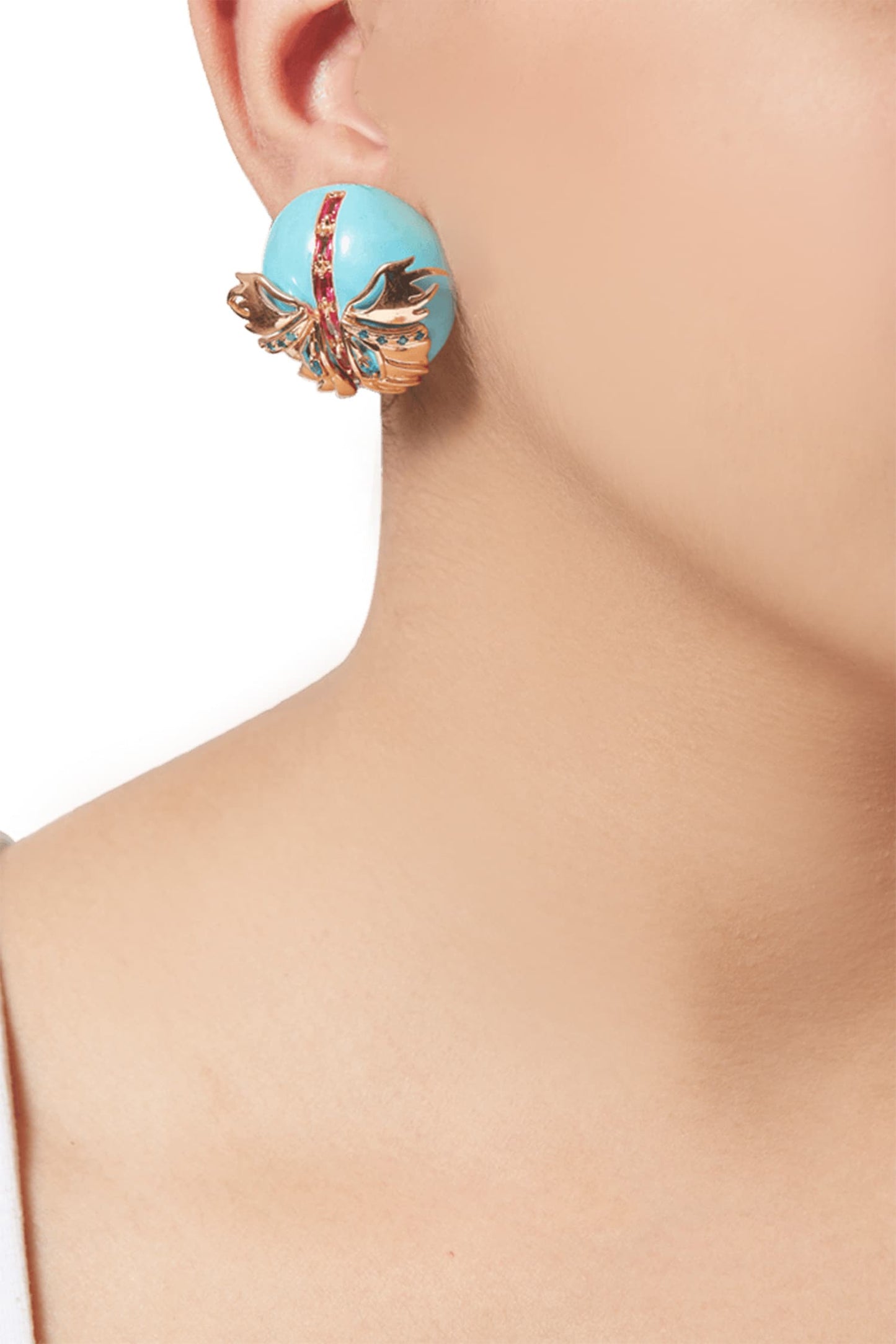 Papilio Button Stud Earrings 