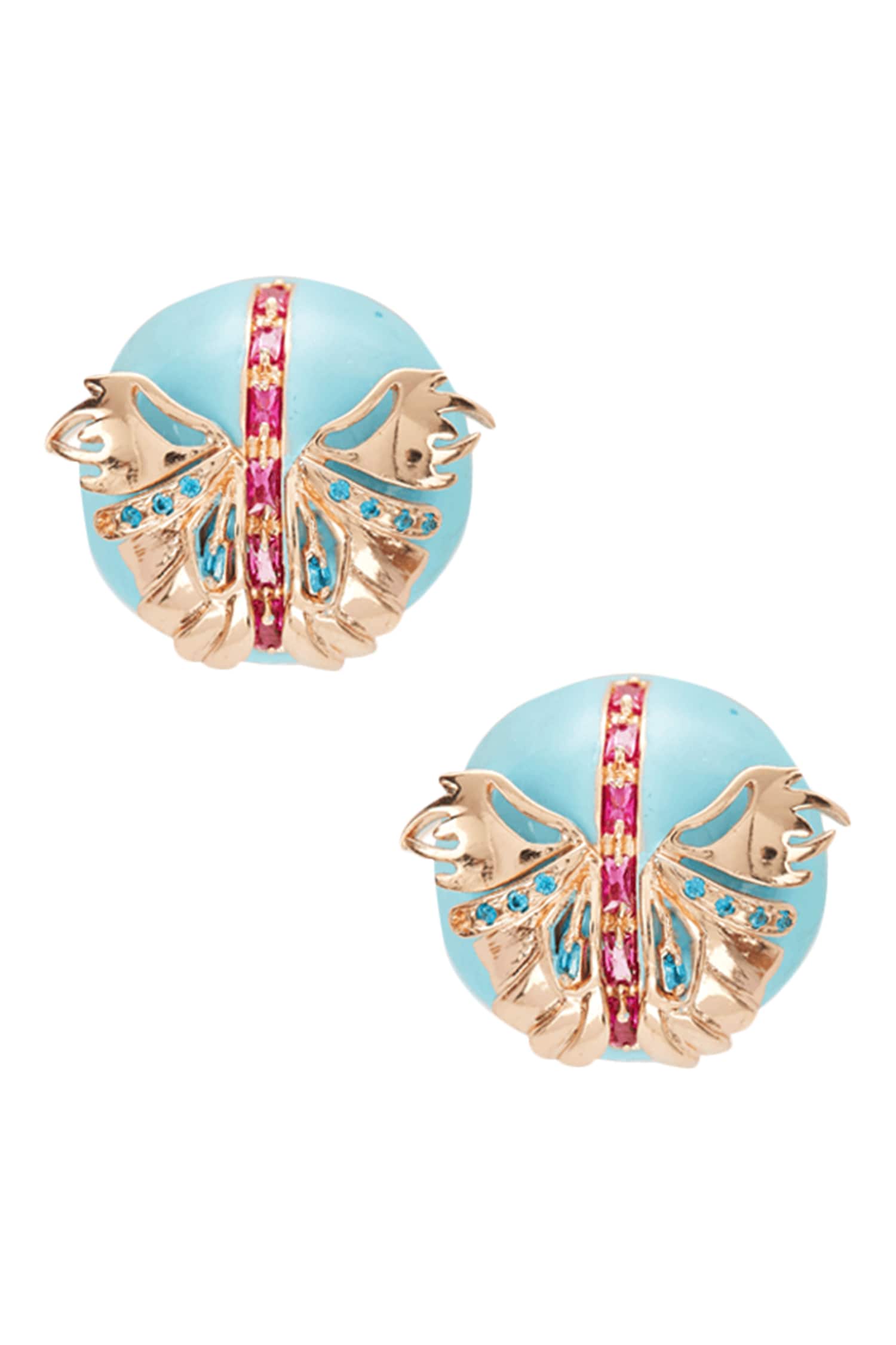 Papilio Button Stud Earrings 