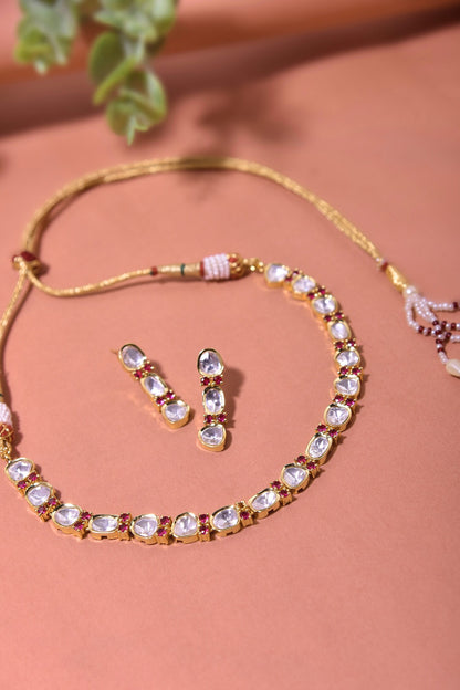 Polki Embellished Necklace Set 