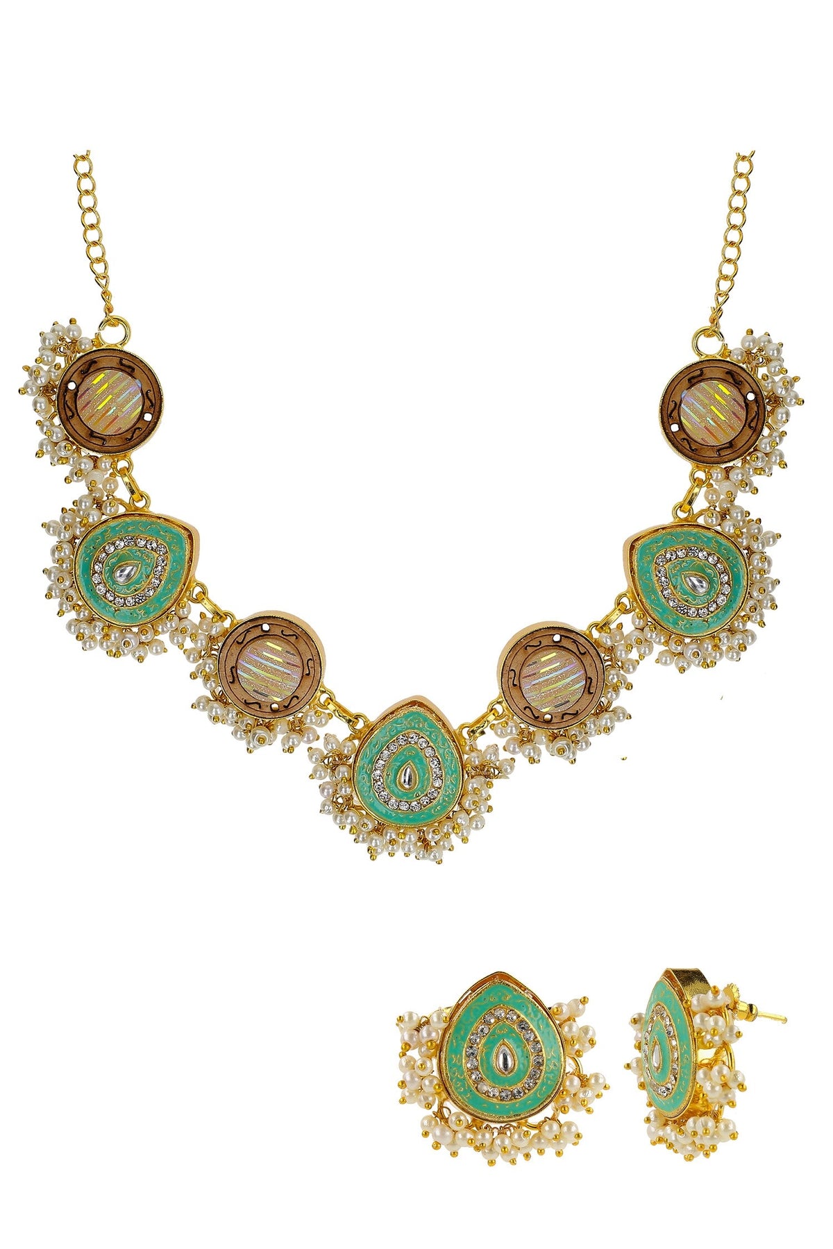 Geometric Pattern Necklace Set 
