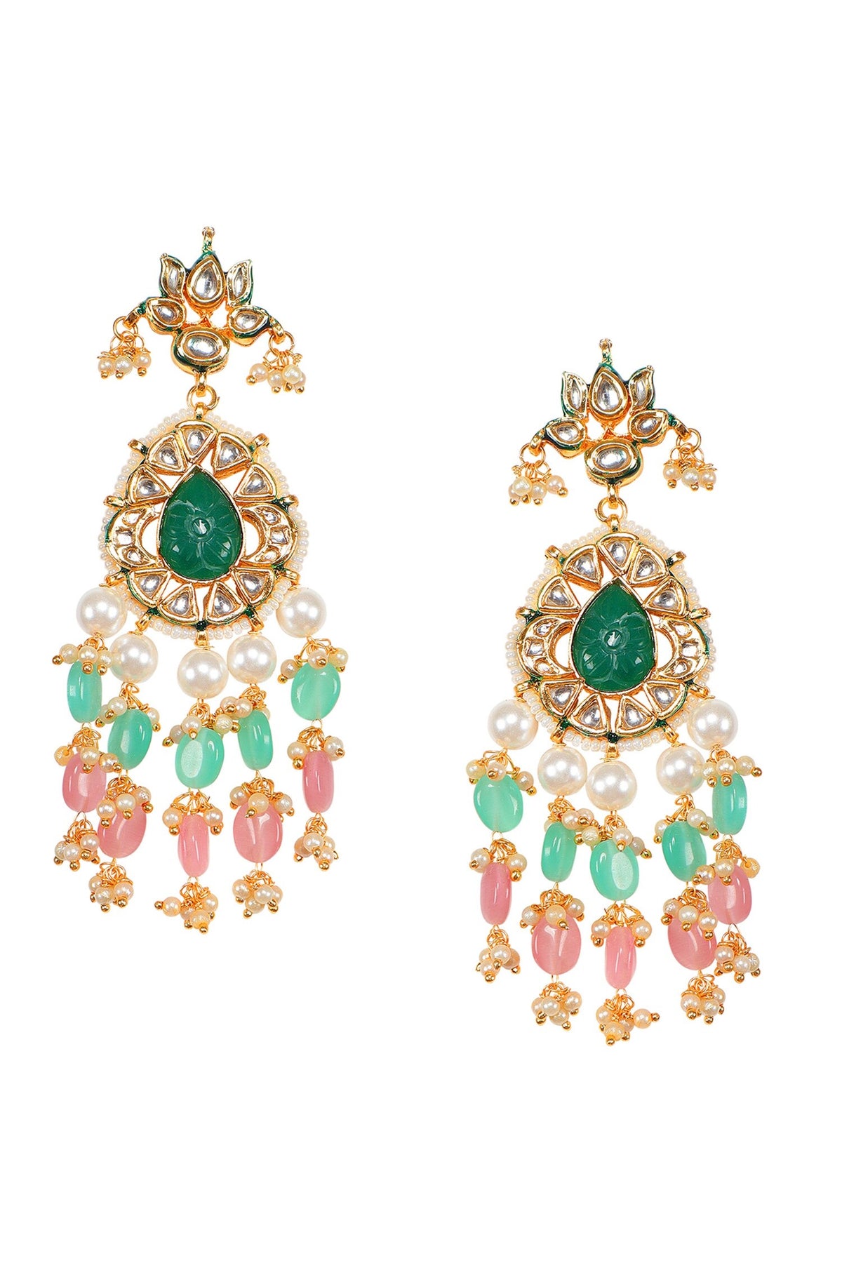 Stone Embellished Pendant Necklace Set 