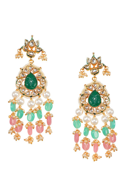 Stone Embellished Pendant Necklace Set 
