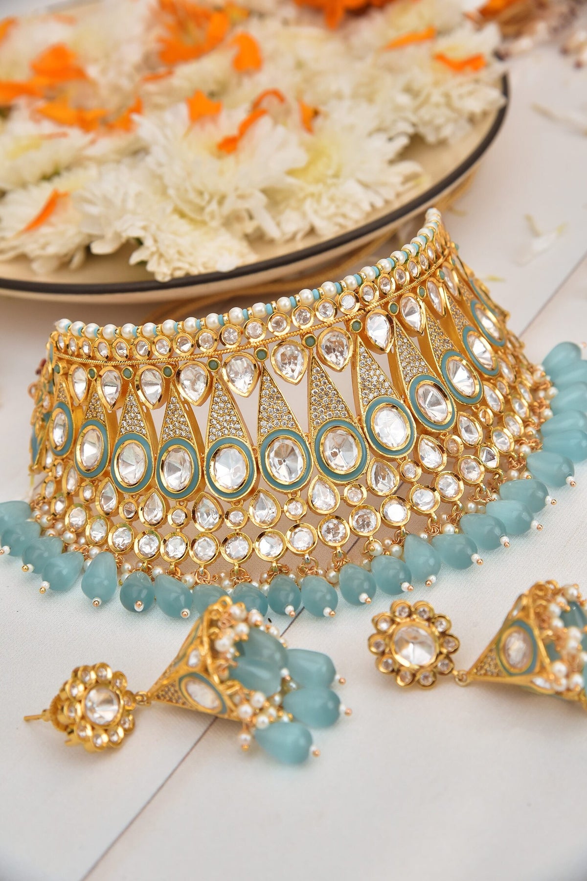 Polki Embellished Layered Choker Set 