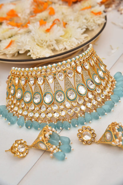 Polki Embellished Layered Choker Set 