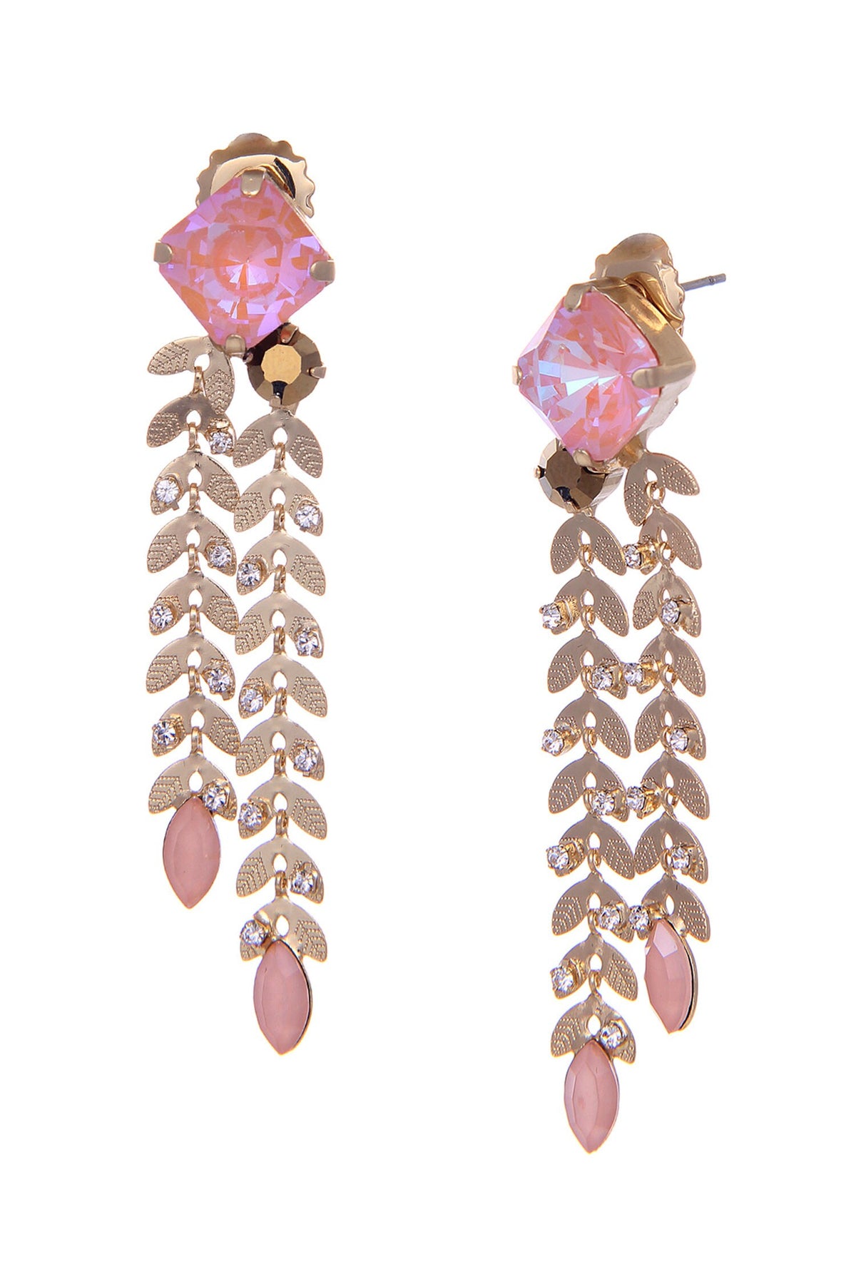 Carved Leaves Dangler Earrings 
