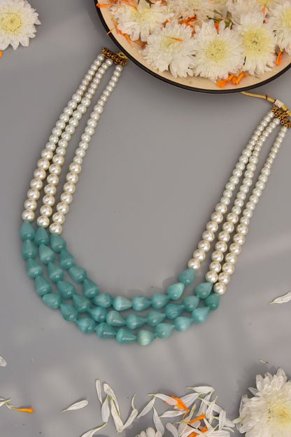 Mint Pearl Layered Necklace 