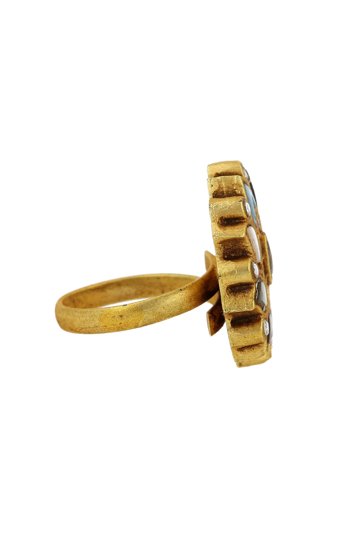 Lotus Shape Embellished Ring 