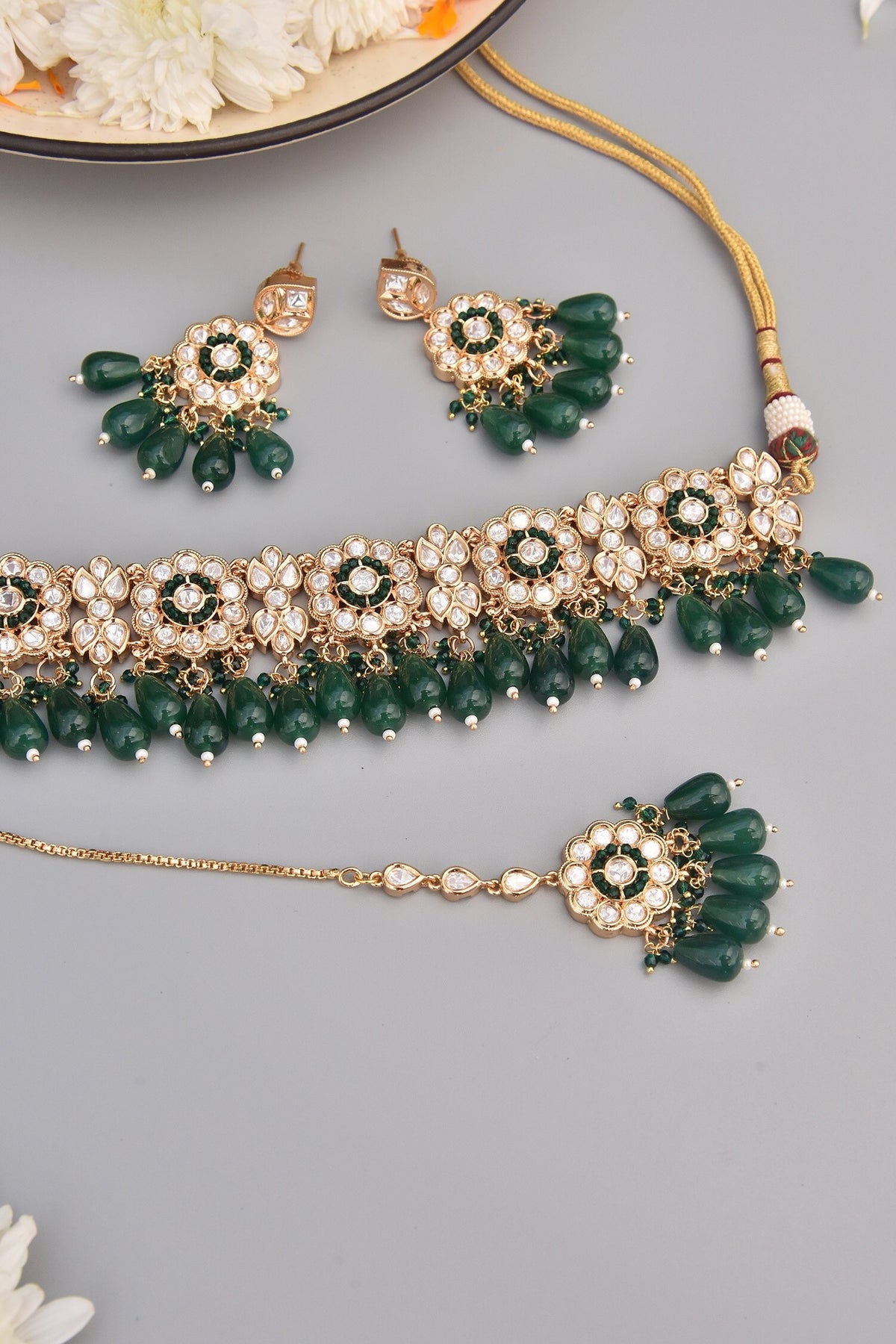 Floral Embellished Choker Set 