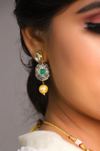 Double Layered Stone Studded Necklace Set 