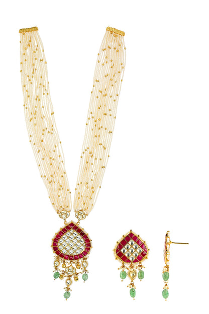 Kundan Stone Embellished Necklace set 