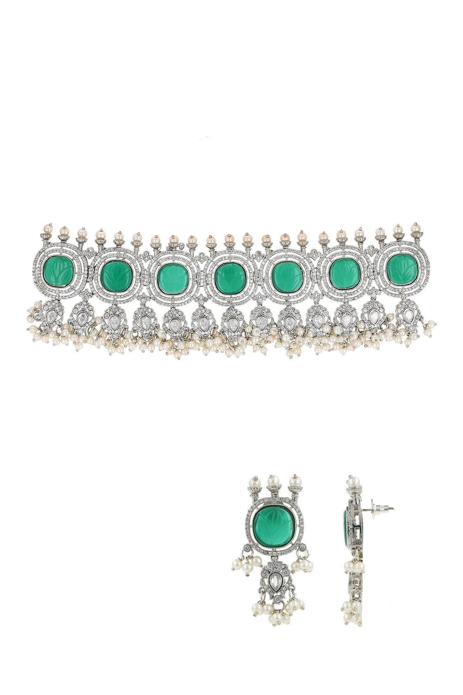 Kundan Stone Embellished Choker Set 