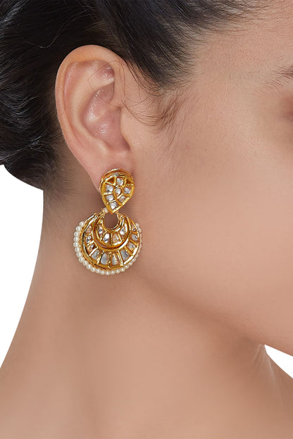 Kundan chandbali earrings 