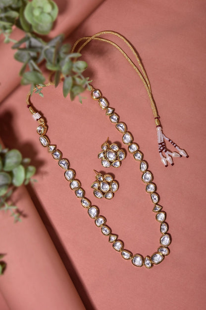 Geometric Kundan Embellished Necklace Set 