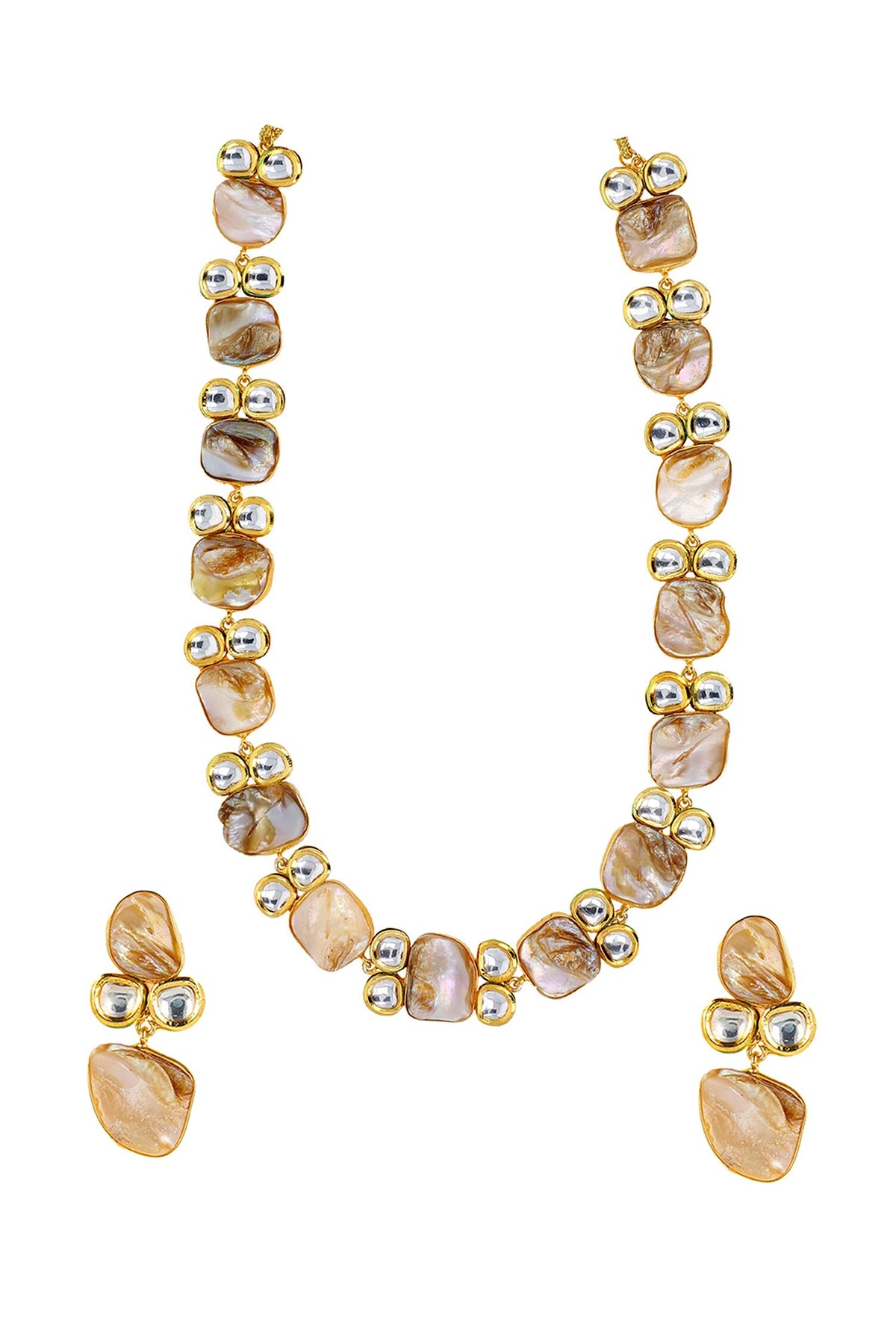 Marble Effect Pearl Necklace Set 