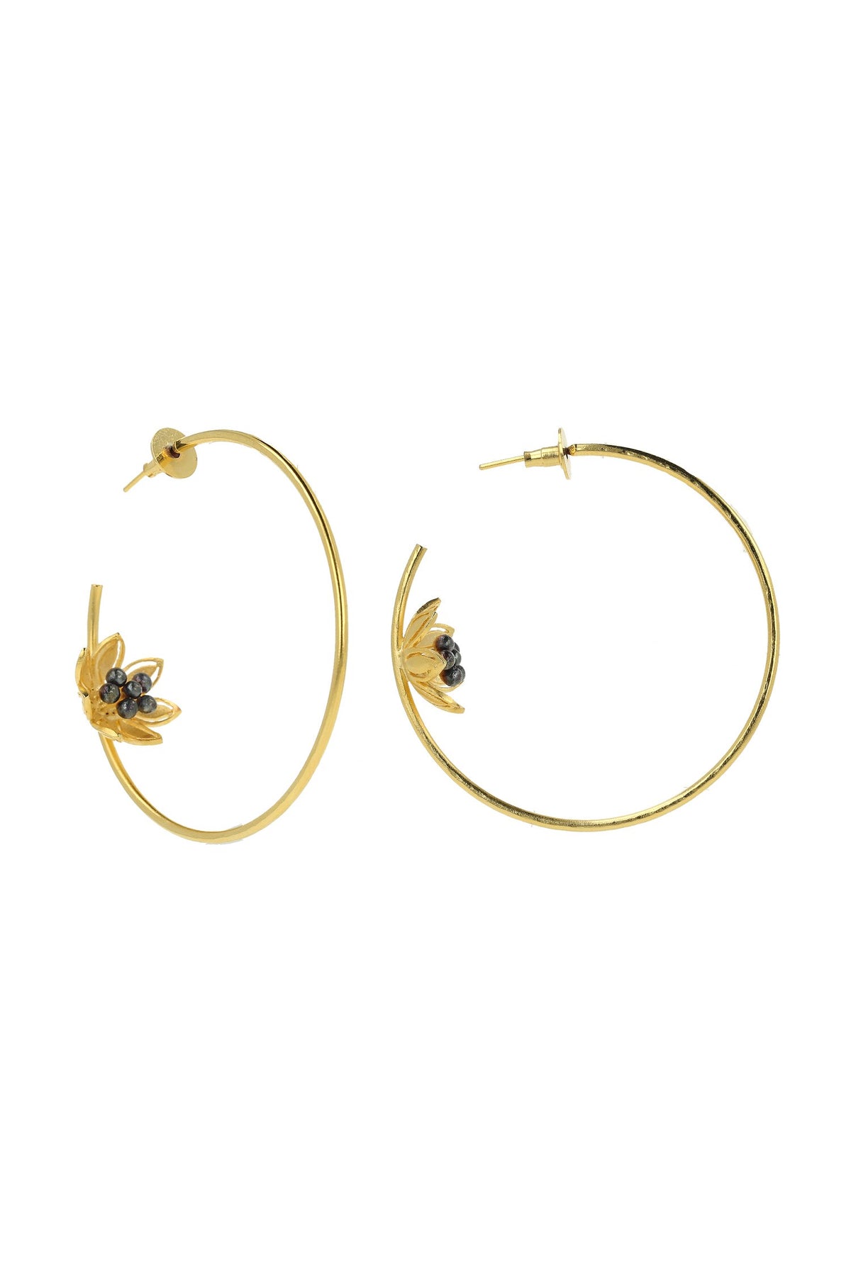 Floral Hoop Earrings 