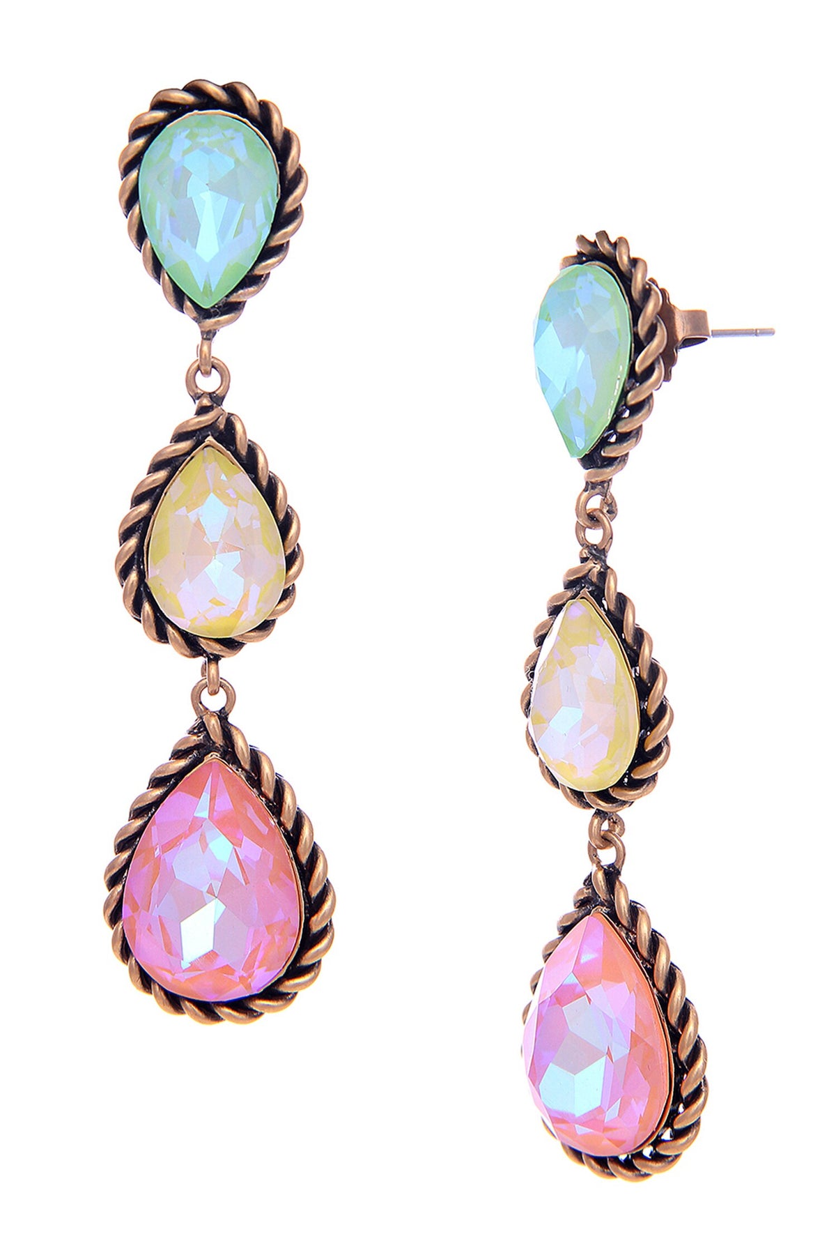 Layered Tear Drop Shaped Earrings 