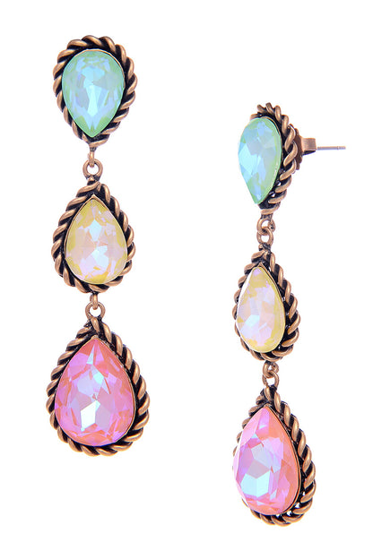 Layered Tear Drop Shaped Earrings 