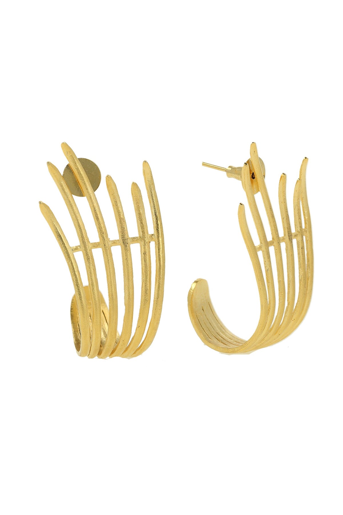Structured Stripe Pattern Earrings 