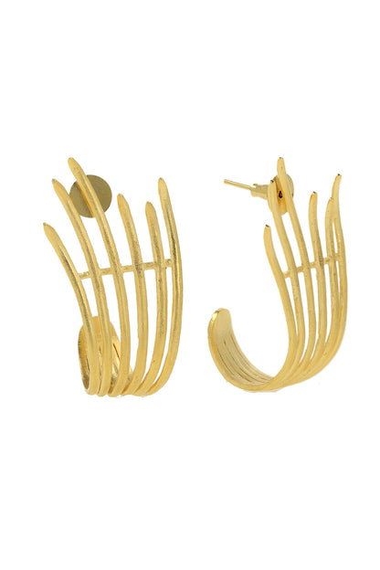 Structured Stripe Pattern Earrings 