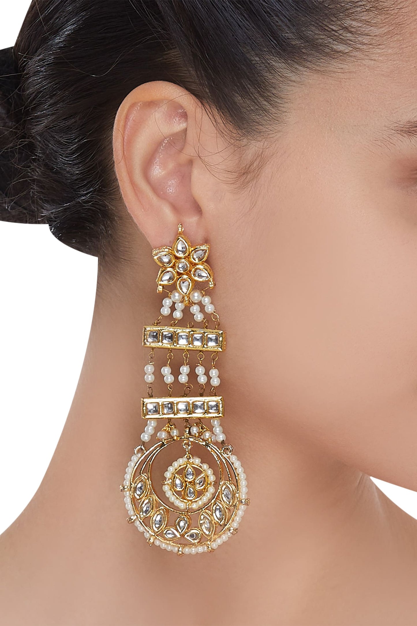 Pearl & Kundan Embellished Earrings 