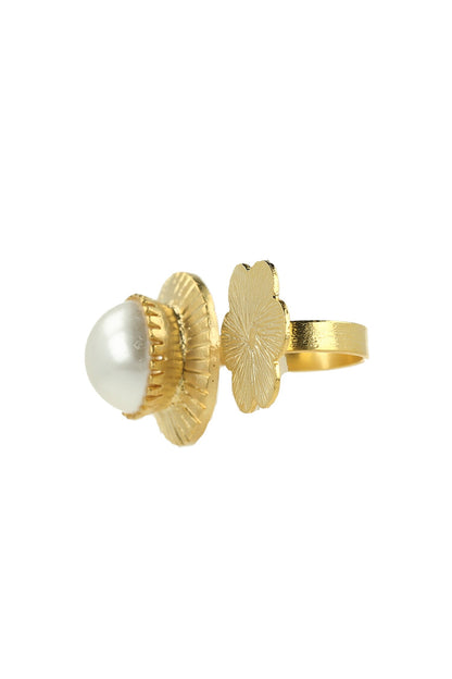Pearl Embellished Open Ring 