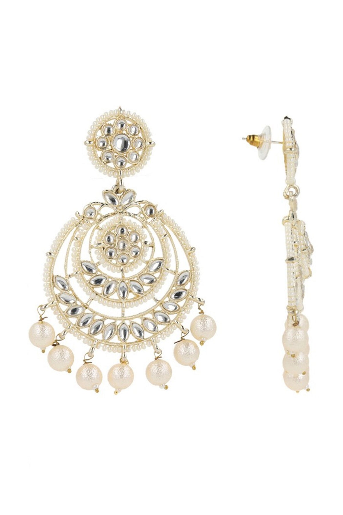 Pearl Drop Chandbalis With Maangtikka 