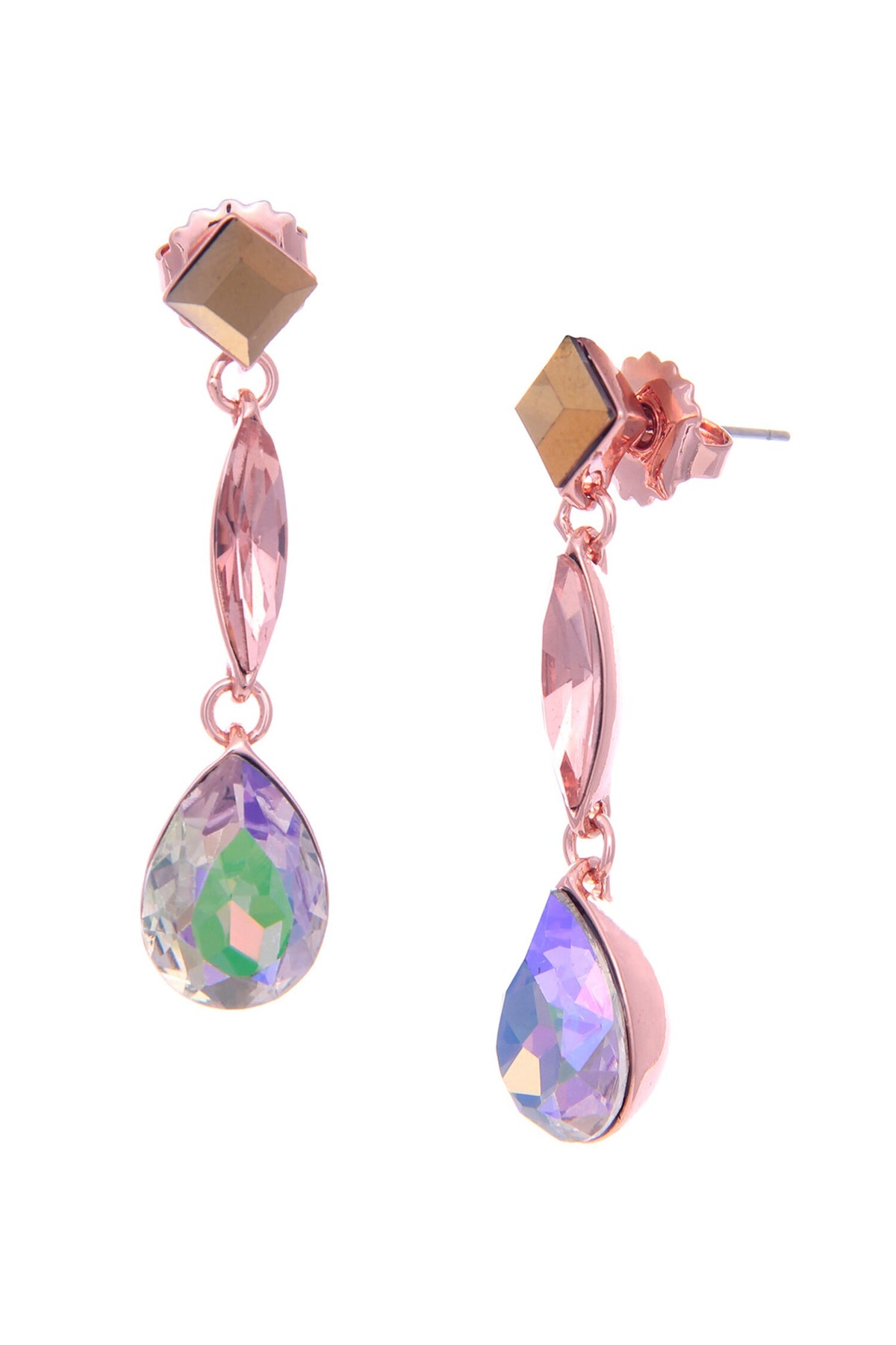 Geometric Stone Embellished Earrings 