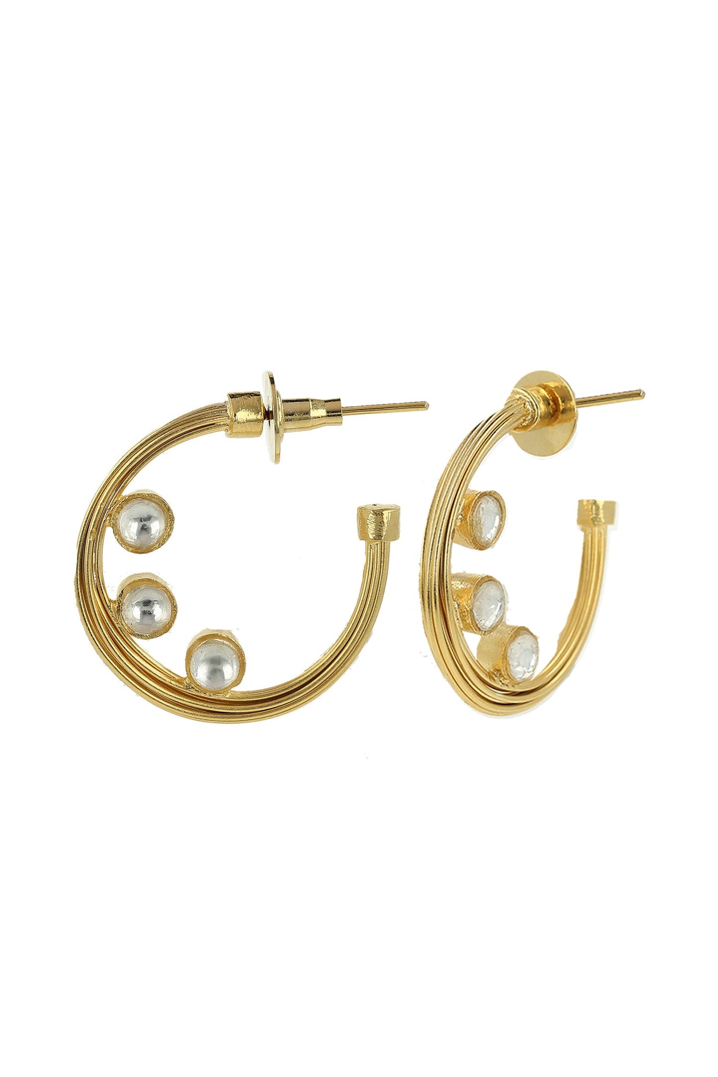 Layered Embellished Hoop Earrings 