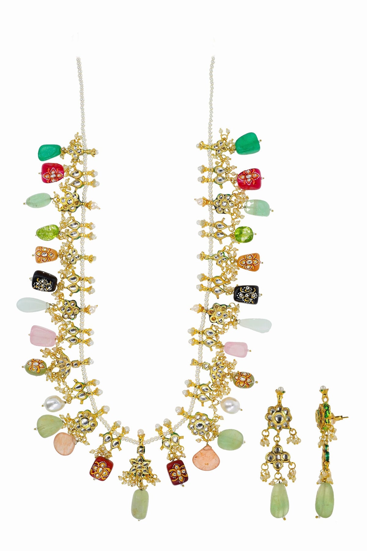Stone Embellished Necklace Set 