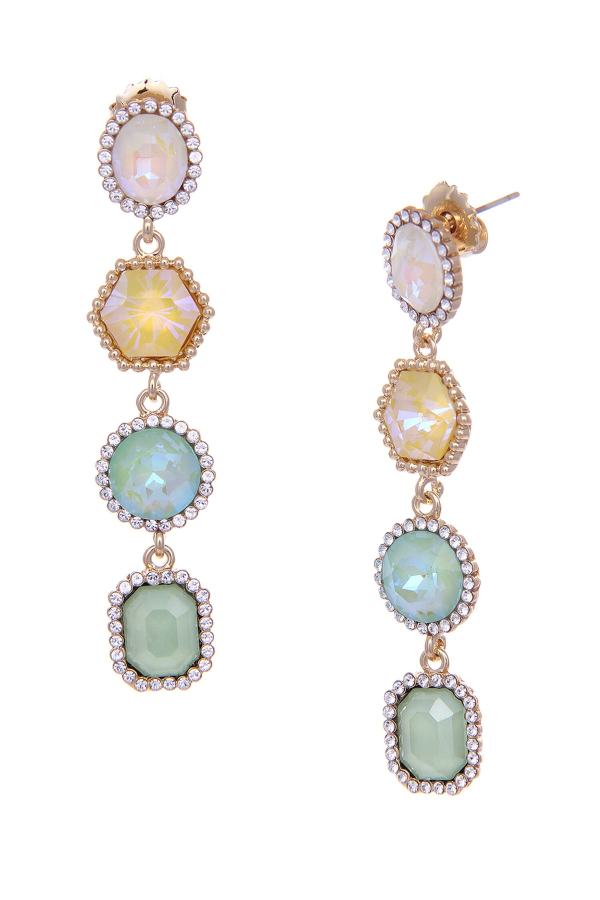 Geometric Crystal Embellished Earrings 