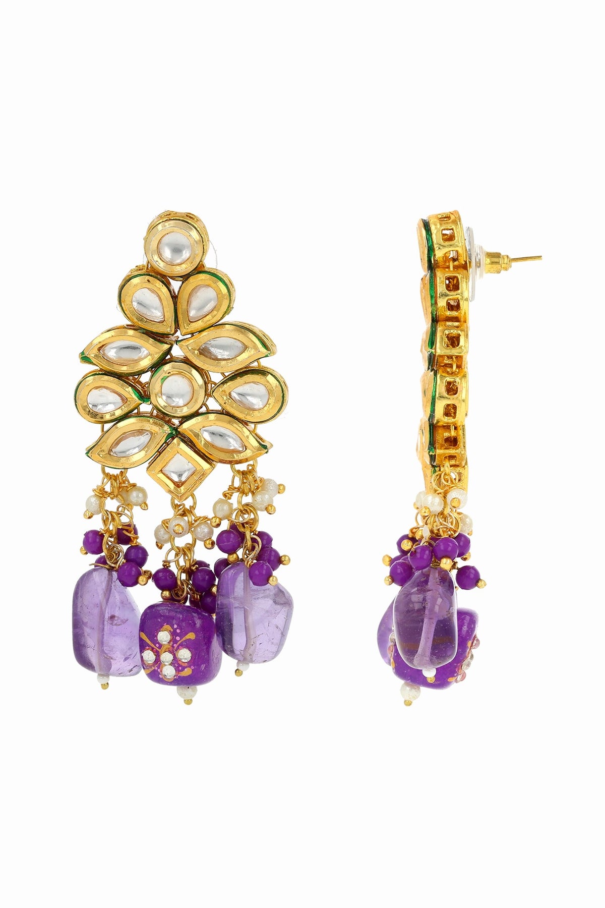 Gemstone Embellished Earrings 