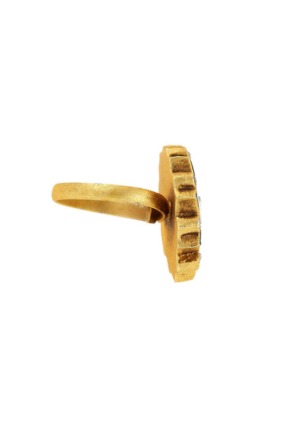 Lotus Shape Embellished Ring 