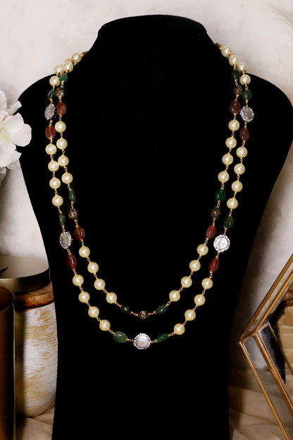 Multi Color Double Layered Necklace 