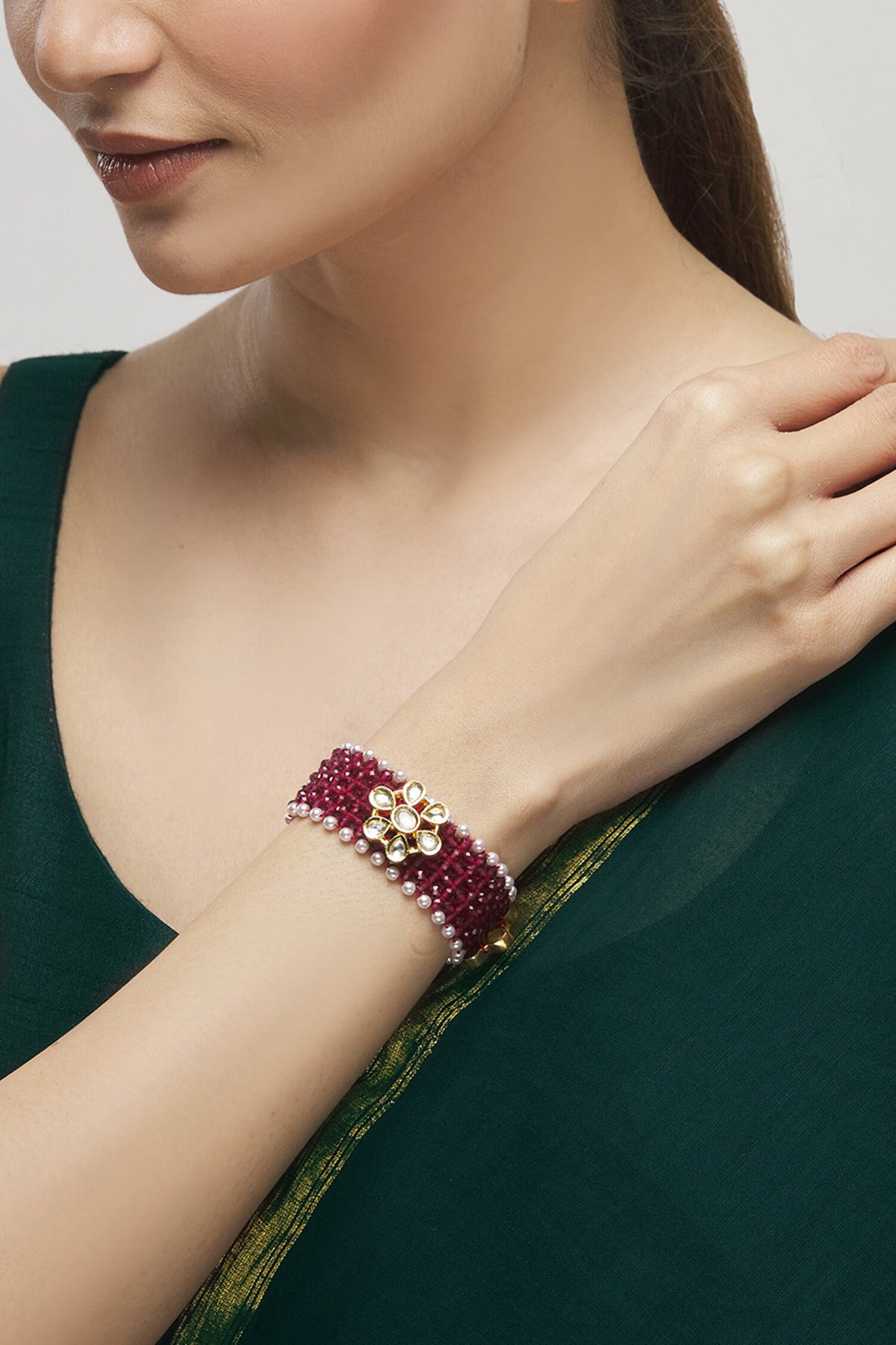Floral Kundan Bracelet 