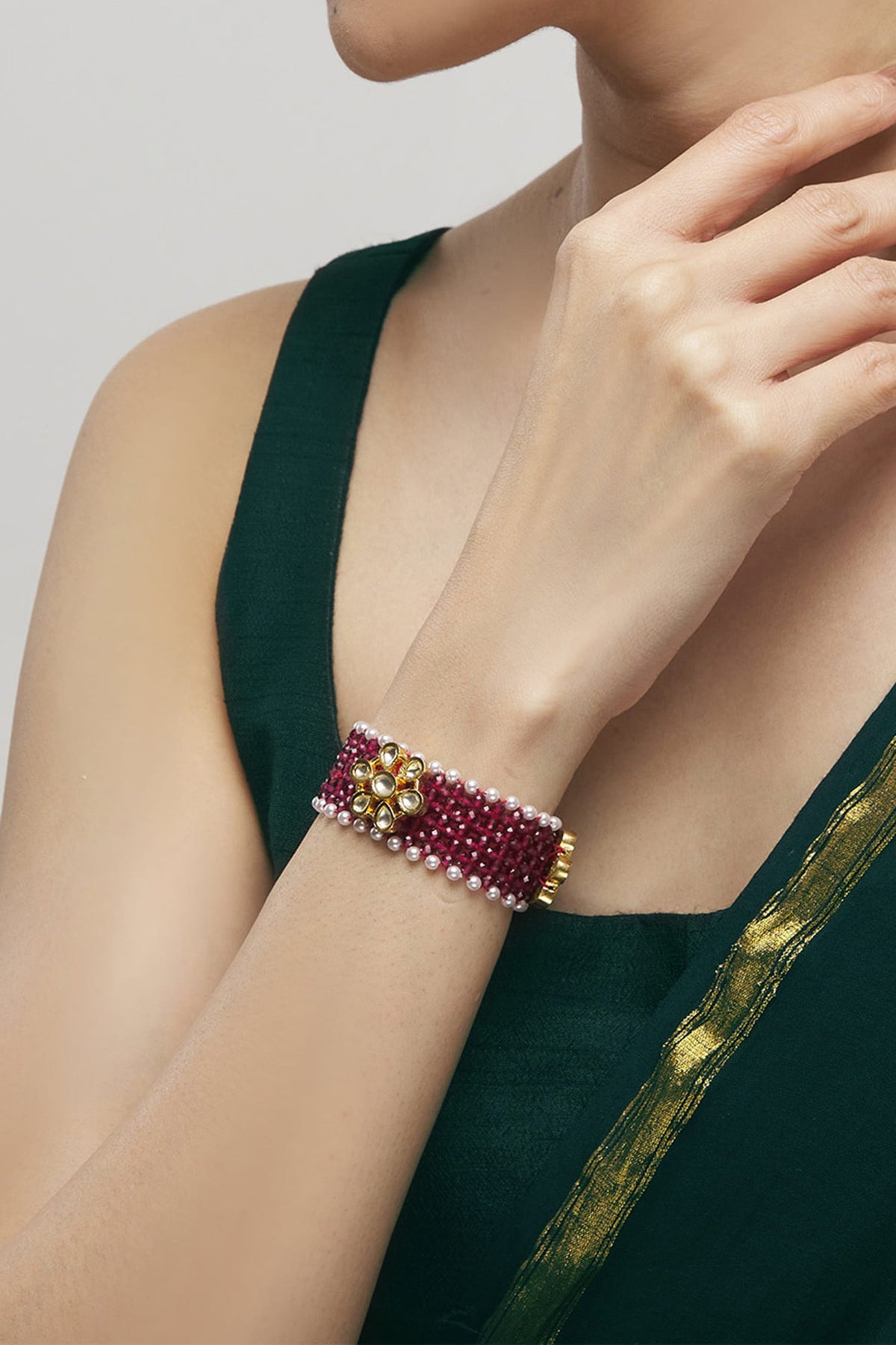 Floral Kundan Bracelet 
