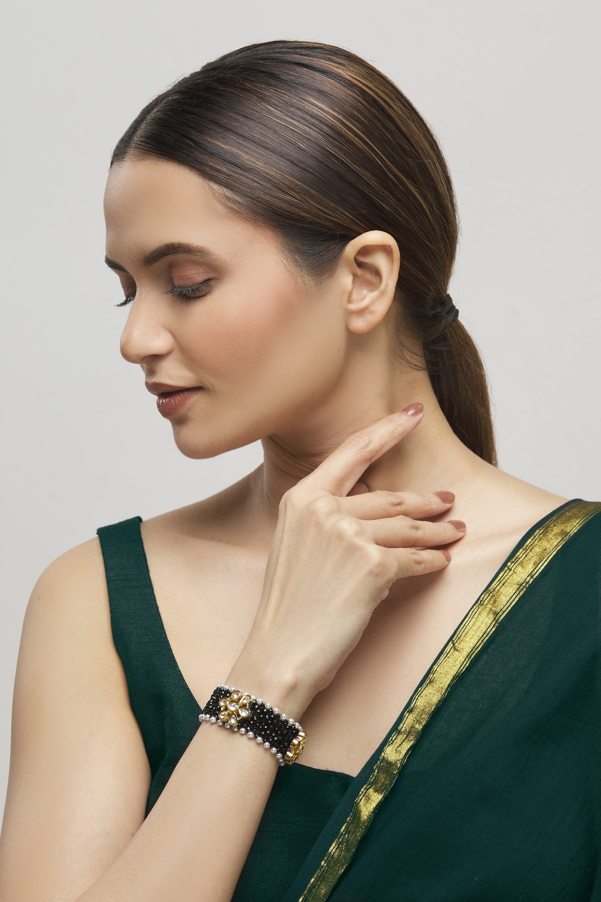 Floral Kundan Bracelet 