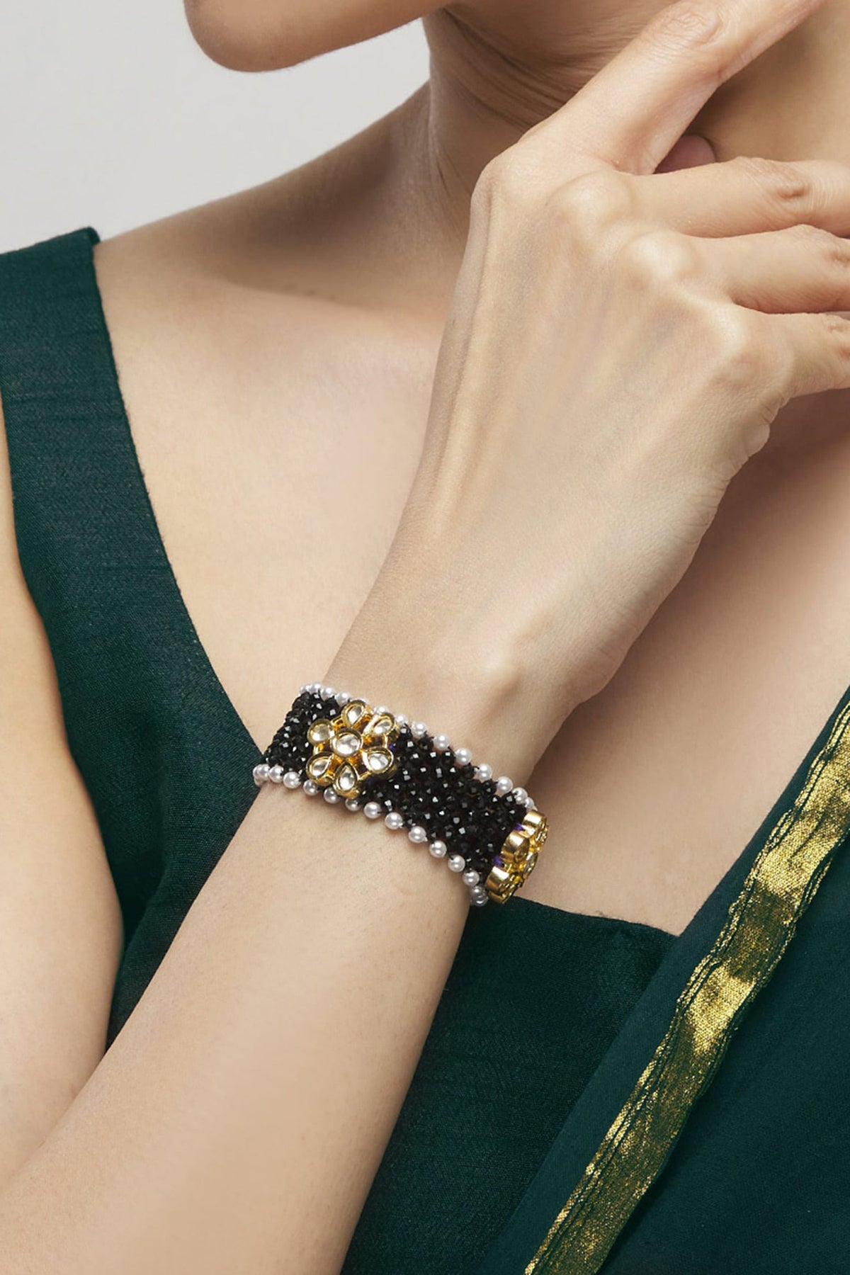 Floral Kundan Bracelet 