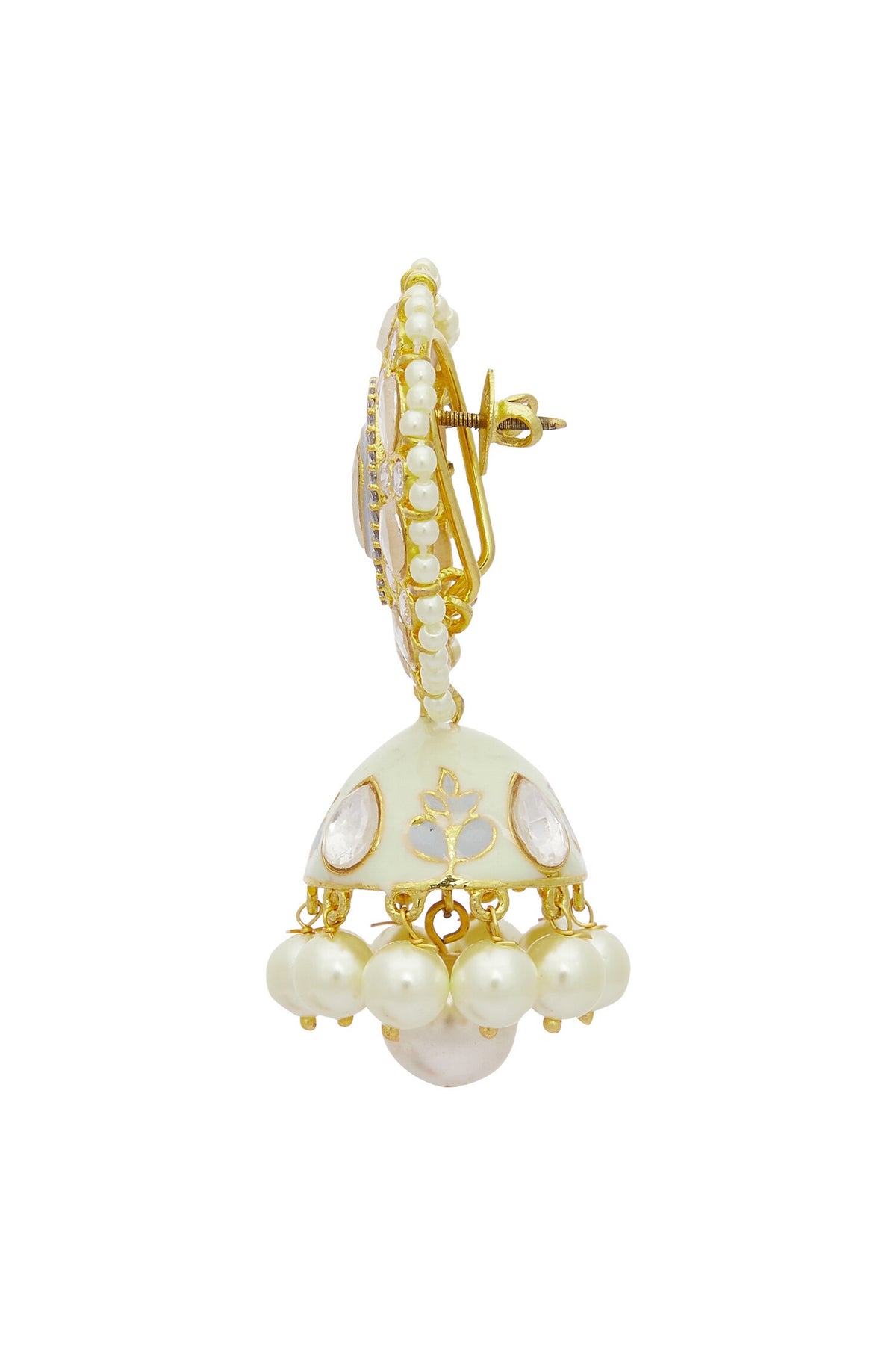 Meenakari Kundan Jhumkas 