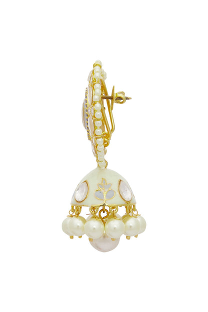 Meenakari Kundan Jhumkas 