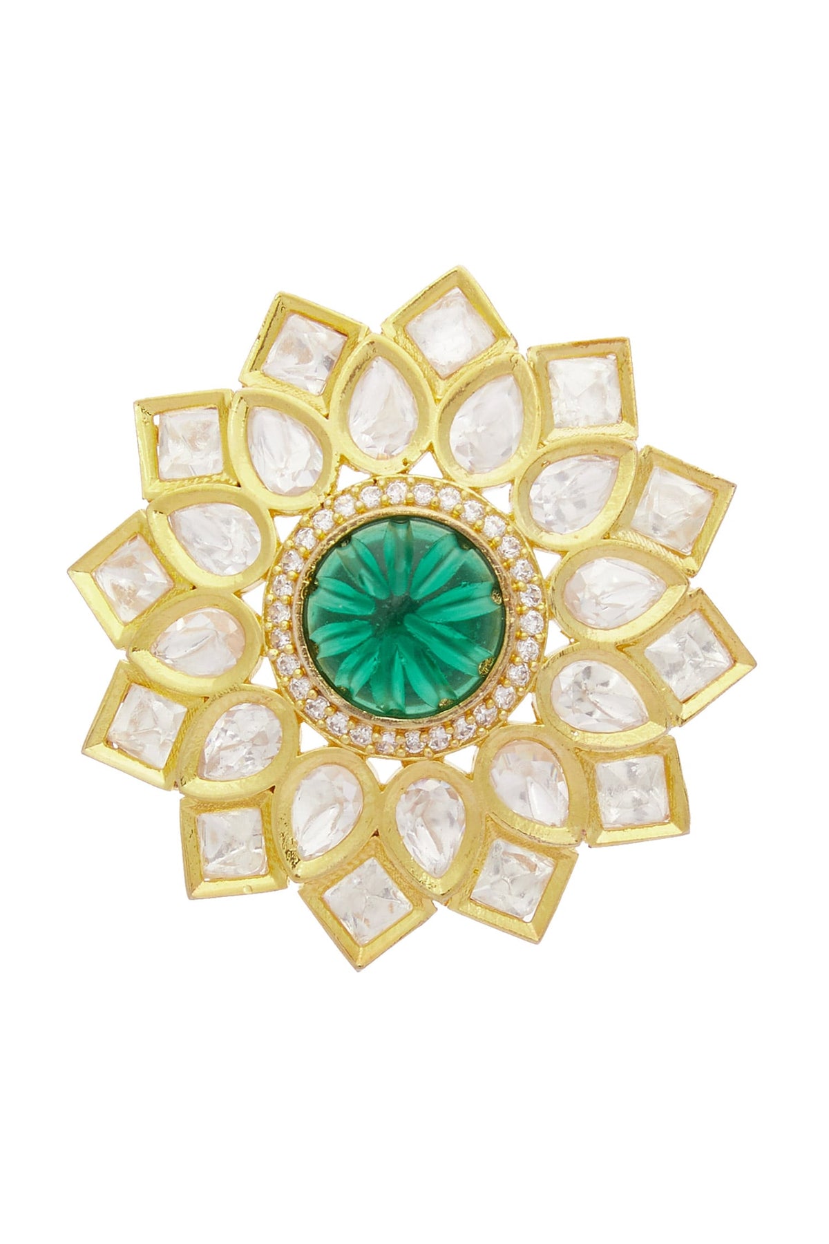 Floral Kundan Stud Earrings 