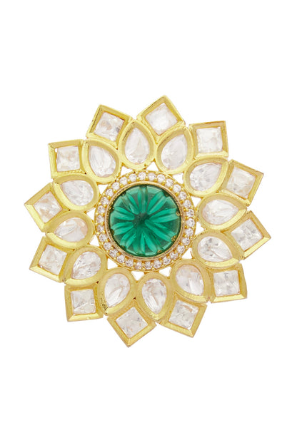 Floral Kundan Stud Earrings 