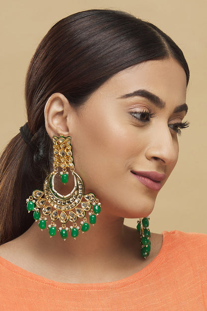 Kundan Bead Drop Chandbalis 
