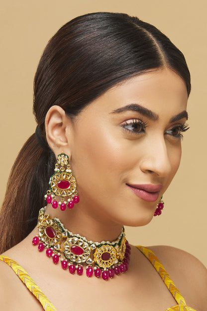 Floral Kundan Choker Set  