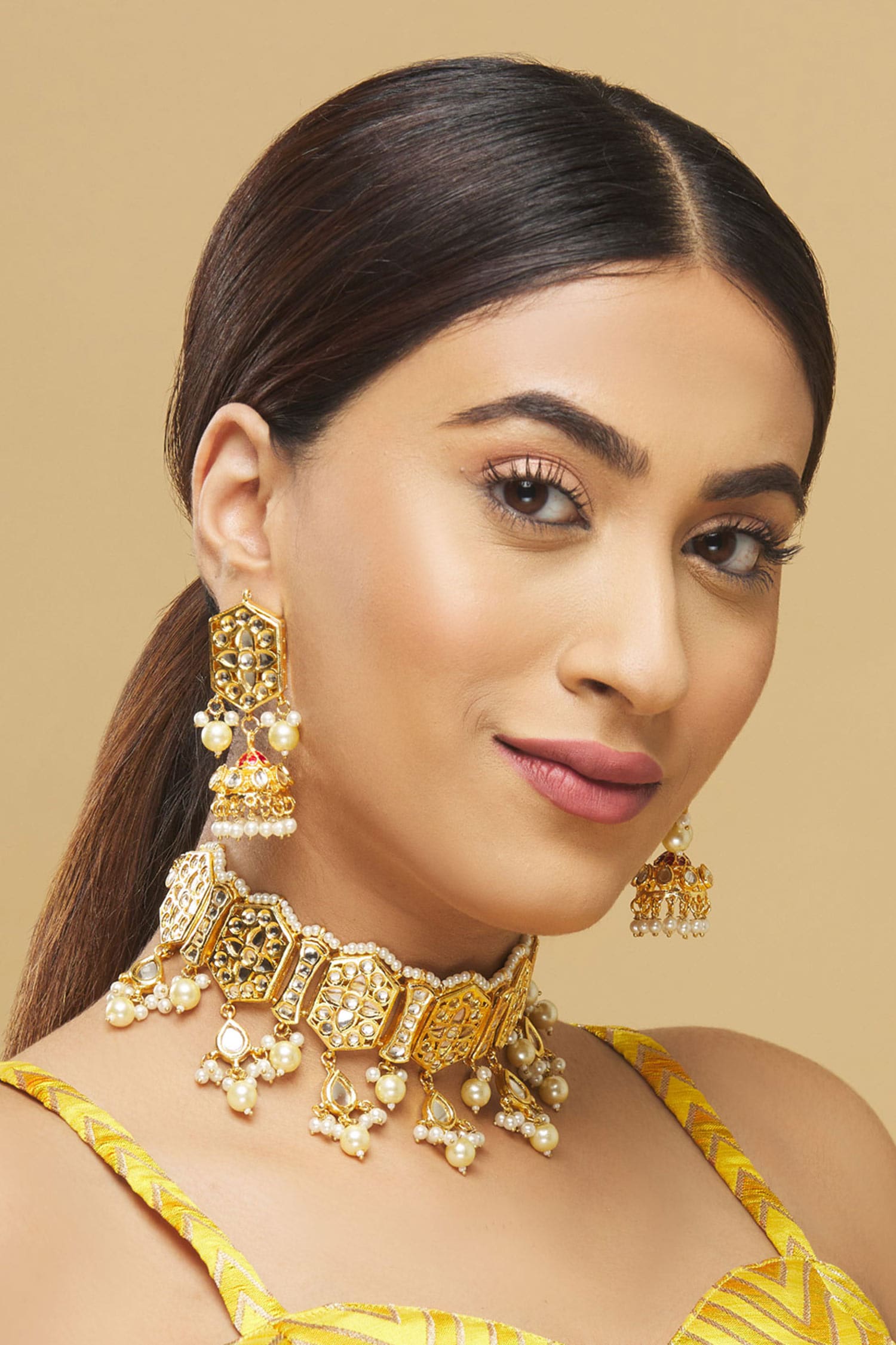  Geometric Kundan Choker Set  